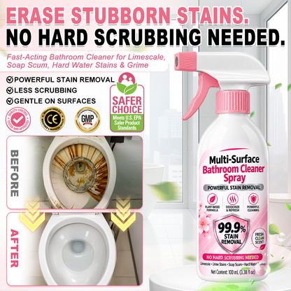 2026 HOT SALE🥳💞50K+ SOLD! Multi-Purpose Bathroom Cleaner Spray for Sink Tub Floor Tile for Limescale, Urine Stains, Toilet Rings, Soap Scum & Hard Water Stains