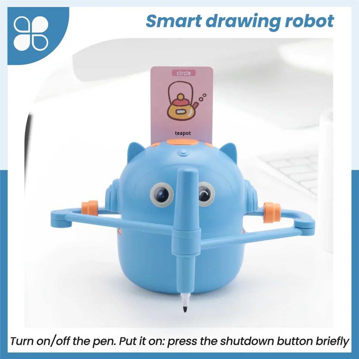 B17CC New Children'S Interactive Education Painting Robot -Montessori Learning Toys, with 100 Words Cards, Voice Interaction